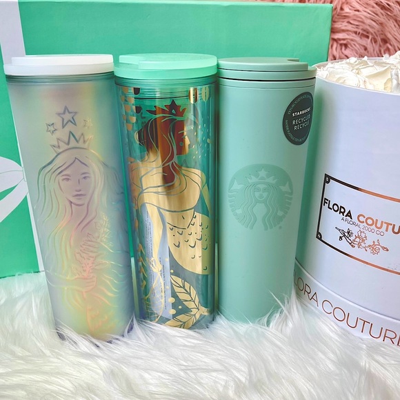 Starbucks 50 year anniversary mermaid tumbler set